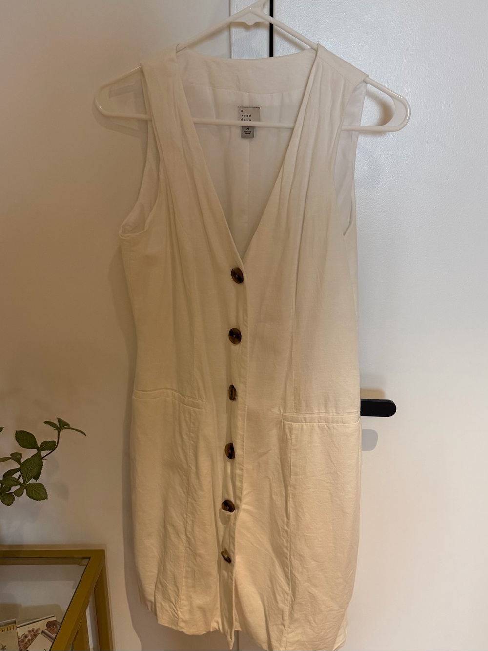 White Linen Mini Dress